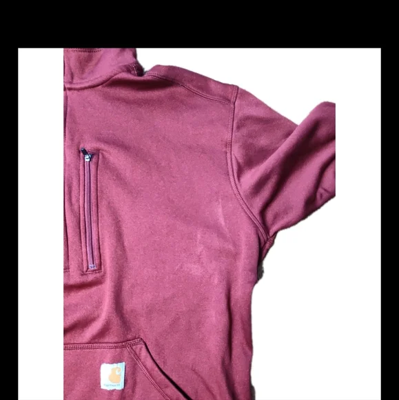 Carhartt Force Extremes Men's 1/2 Zip Pullover Sweatshirt Red Relaxed Fit Large - Picture 6 of 10